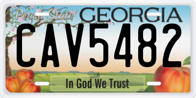 GA license plate CAV5482