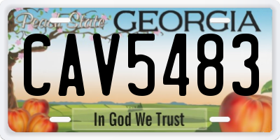 GA license plate CAV5483