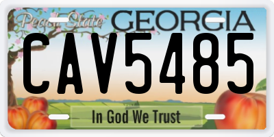 GA license plate CAV5485