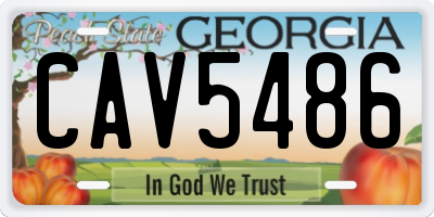 GA license plate CAV5486