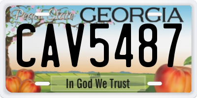 GA license plate CAV5487