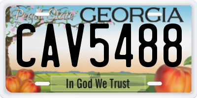 GA license plate CAV5488