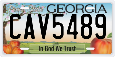 GA license plate CAV5489