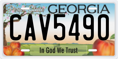 GA license plate CAV5490