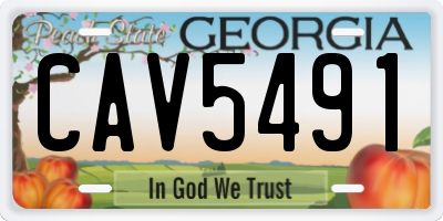 GA license plate CAV5491