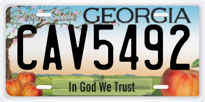 GA license plate CAV5492