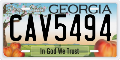 GA license plate CAV5494