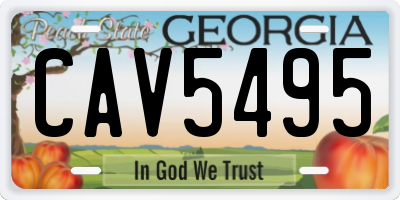 GA license plate CAV5495