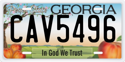GA license plate CAV5496