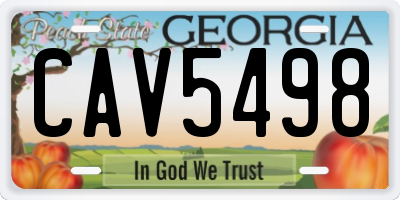 GA license plate CAV5498