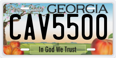 GA license plate CAV5500