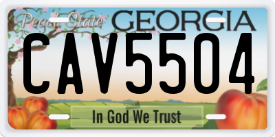 GA license plate CAV5504