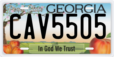 GA license plate CAV5505