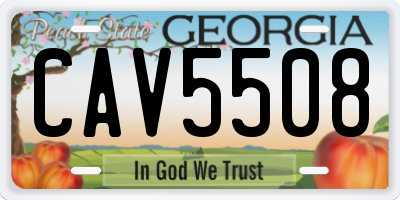 GA license plate CAV5508