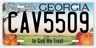 GA license plate CAV5509