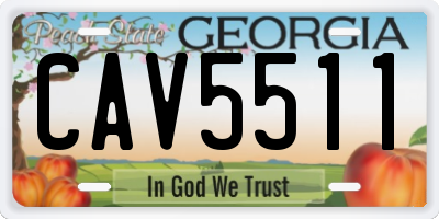 GA license plate CAV5511