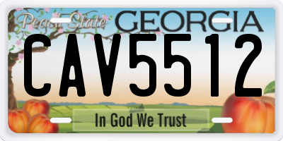 GA license plate CAV5512