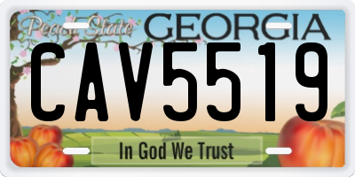 GA license plate CAV5519