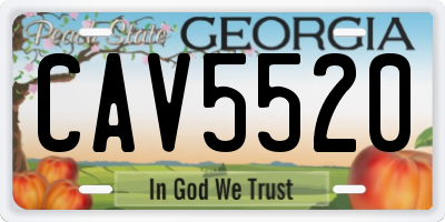 GA license plate CAV5520