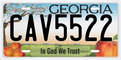 GA license plate CAV5522