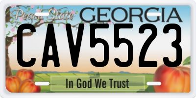 GA license plate CAV5523