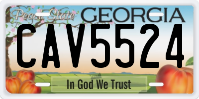 GA license plate CAV5524