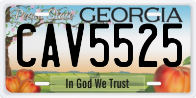 GA license plate CAV5525