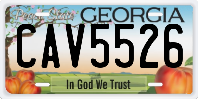 GA license plate CAV5526