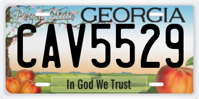 GA license plate CAV5529