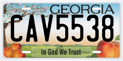 GA license plate CAV5538