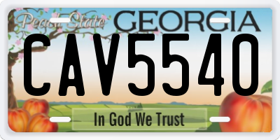 GA license plate CAV5540