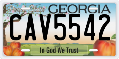 GA license plate CAV5542