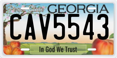 GA license plate CAV5543