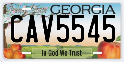 GA license plate CAV5545