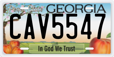 GA license plate CAV5547