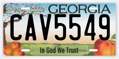 GA license plate CAV5549