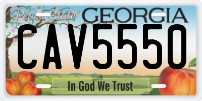 GA license plate CAV5550