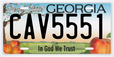 GA license plate CAV5551