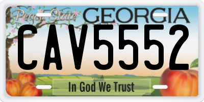 GA license plate CAV5552