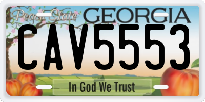 GA license plate CAV5553