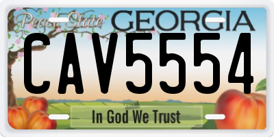 GA license plate CAV5554