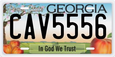 GA license plate CAV5556