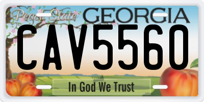 GA license plate CAV5560