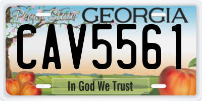 GA license plate CAV5561