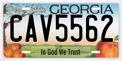 GA license plate CAV5562