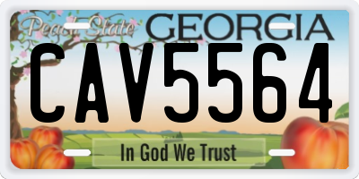 GA license plate CAV5564