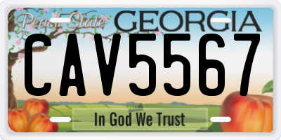 GA license plate CAV5567