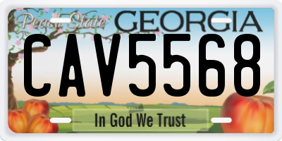 GA license plate CAV5568