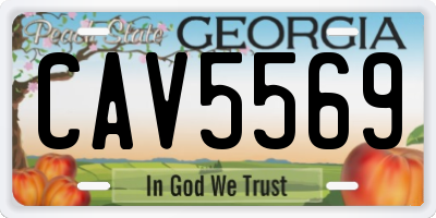 GA license plate CAV5569