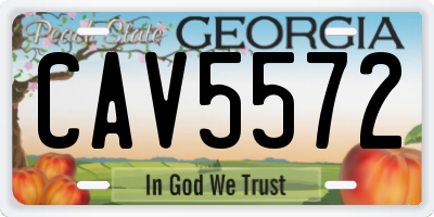 GA license plate CAV5572